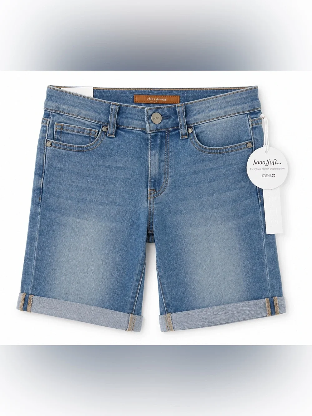 Joe’s Jeans Girls 12 The Finn Denim Bermuda Shorts NWT Stretch Cuffed